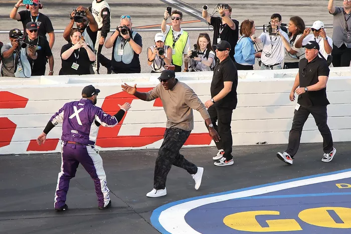 Tyler Reddick, 23XI Racing, Michael Jordan, co-owner of 23XI Racing