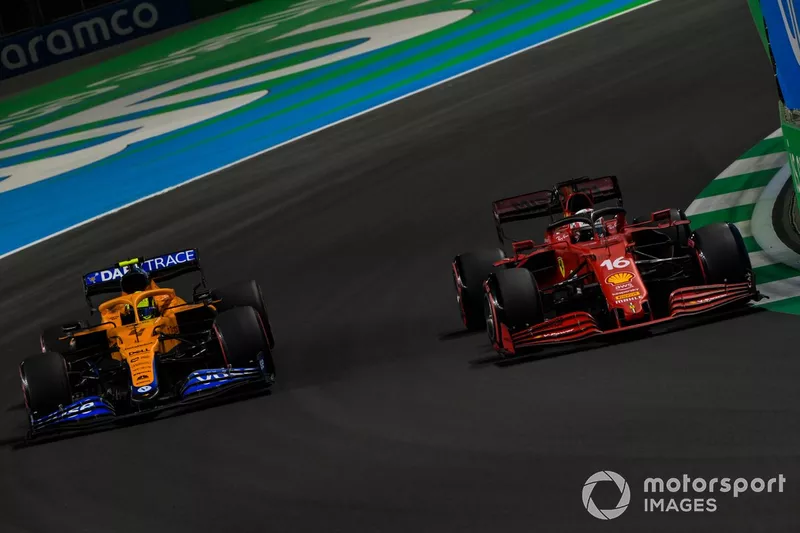 Charles Leclerc, Ferrari SF21, Lando Norris, McLaren MCL35M