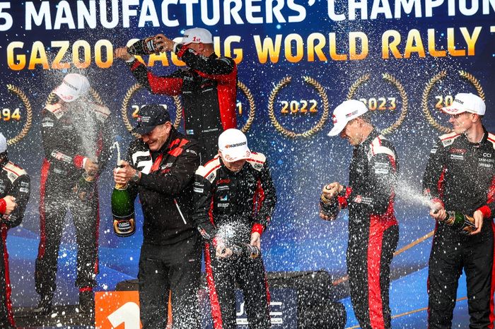 Podium: Juka Kankkunen with the Toyota Gazoo Racing WRT team