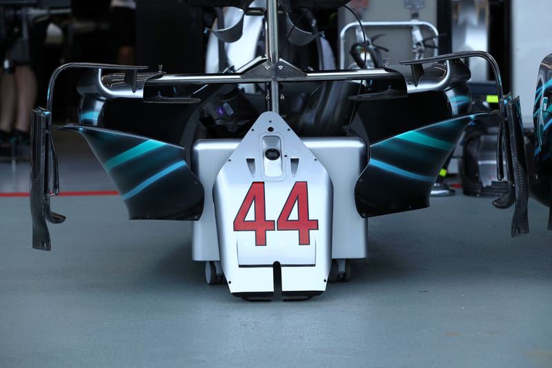Dettaglio della Mercedes AMG F1 W09 di Lewis Hamilton