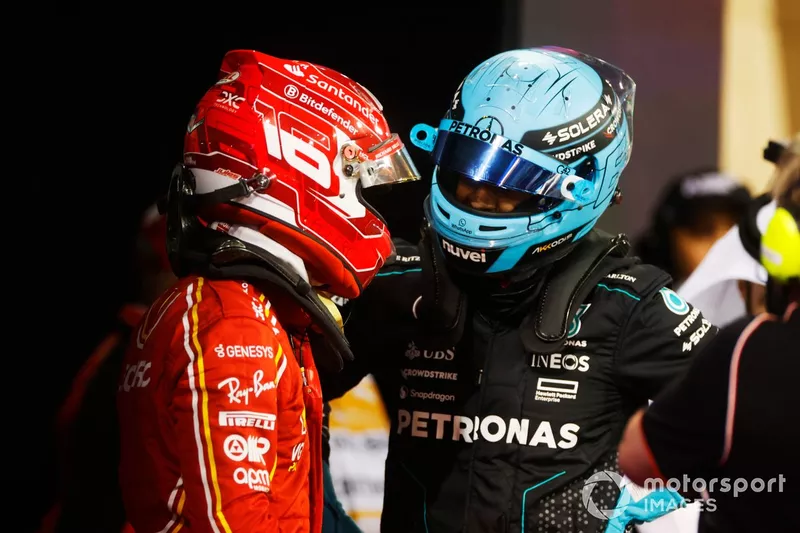 Charles Leclerc, Scuderia Ferrari, George Russell, Mercedes-AMG F1 Team