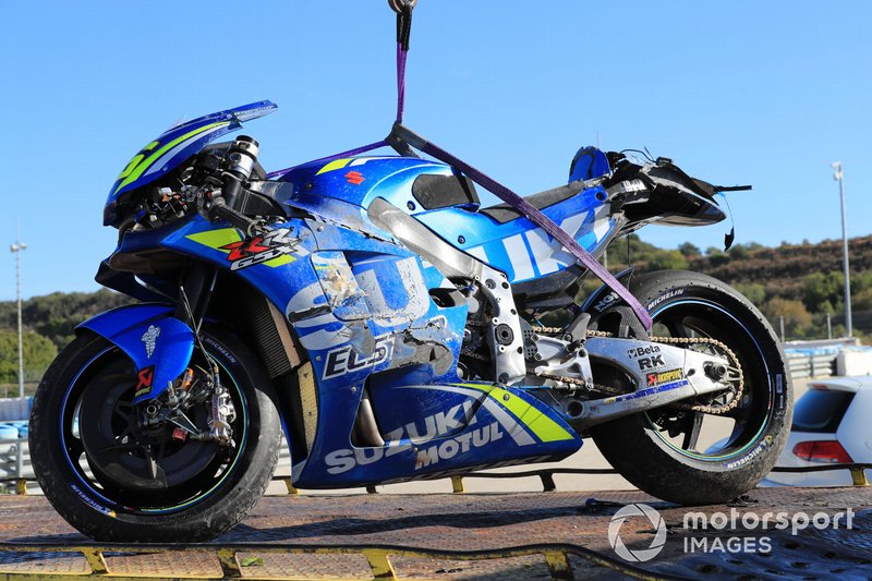 Motor Joan Mir, Team Suzuki ECStar na crash