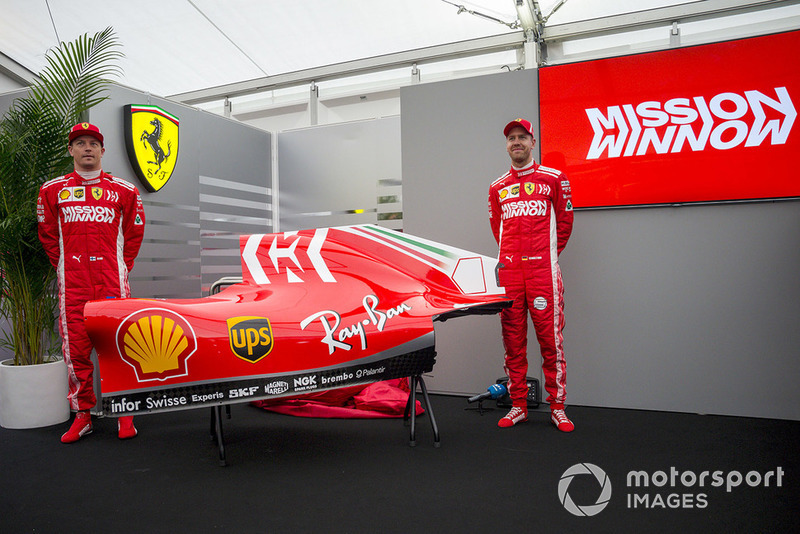 Sebastian Vettel, Kimi Raikkonen, Ferrari, unveiling Mission Winnow livery