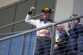 Max Verstappen, Red Bull Racing celebrates on the podium