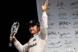Nico Rosberg, Mercedes AMG F1 celebra su segundo puesto en el podio