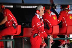 Maurizio Arrivabene, Ferrari Team Principal on the pitwall gantry