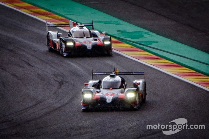 #7 Toyota Gazoo Racing Toyota TS050: Mike Conway, Kamui Kobayashi, Jose Maria Lopez, #8 Toyota Gazoo Racing Toyota TS050: Sébastien Buemi, Kazuki Nakajima, Fernando Alonso