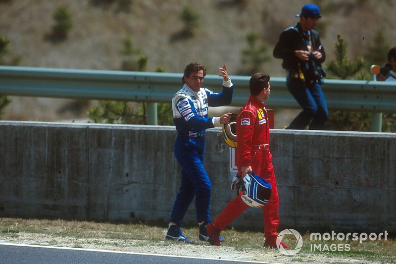 Ayrton Senna, Williams;  Nicola Larini, Ferrari