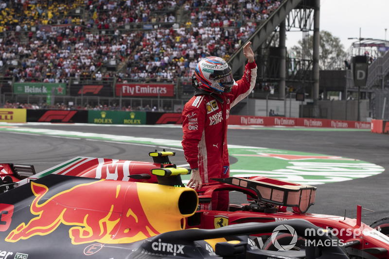 Kimi Raikkonen, Ferrari SF71H après l'arrivée