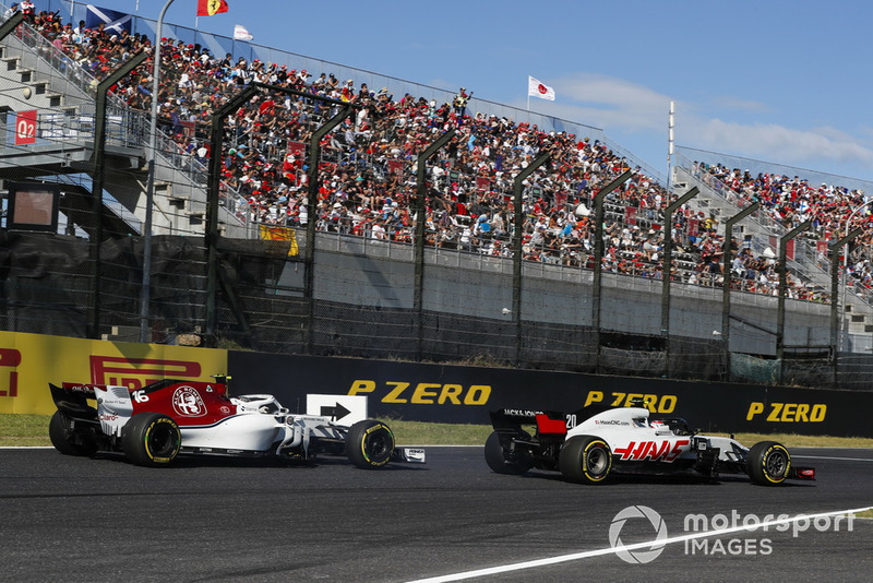 Kevin Magnussen, Haas F1 Team VF-18, Charles Leclerc, Sauber C37
