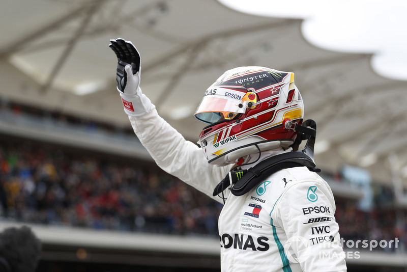 Il poleman Lewis Hamilton, Mercedes AMG F1