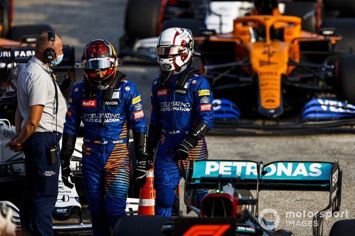 Carlos Sainz Jr., McLaren y Lando Norris, McLaren en Parc Ferme
