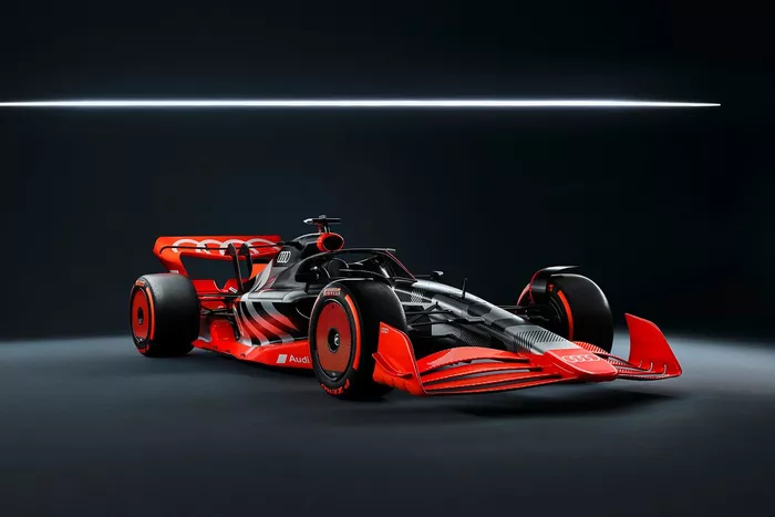 La monoplace de présentation de l'annonce Audi F1