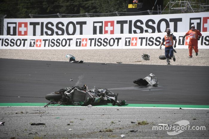 The crashed bike of Johann Zarco