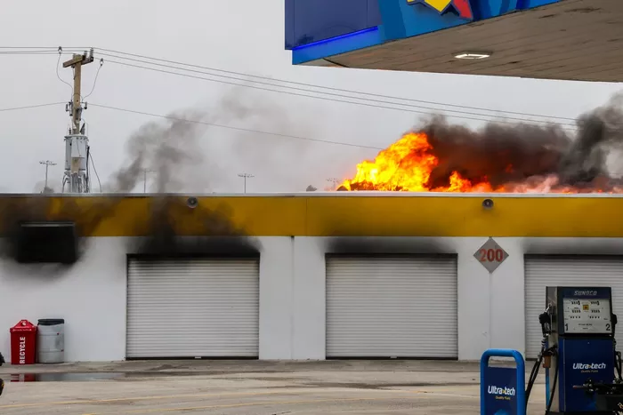 Fire in the Daytona garage area