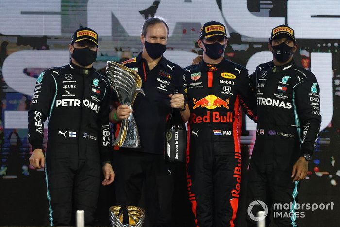 2020: 1. Max Verstappen, 2. Valtteri Bottas, 3. Lewis Hamilton