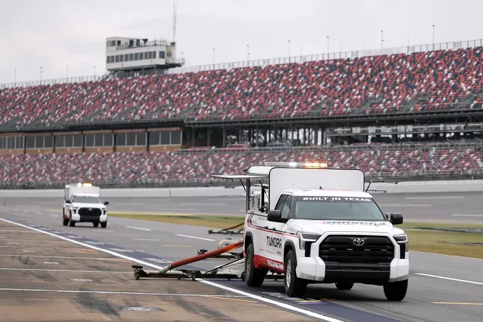Track drying in progress
