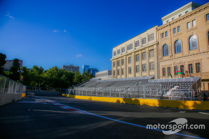 Baku city circuit at turn 11 with the castle