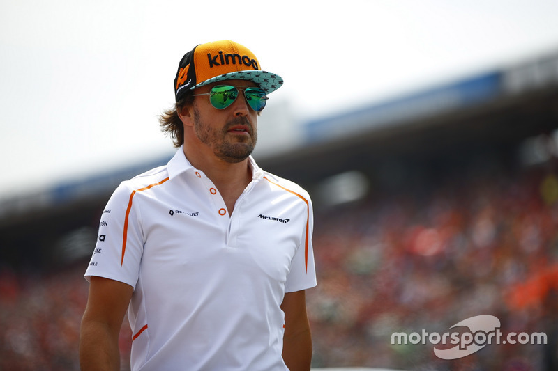 Fernando Alonso, McLaren, in the drivers parade