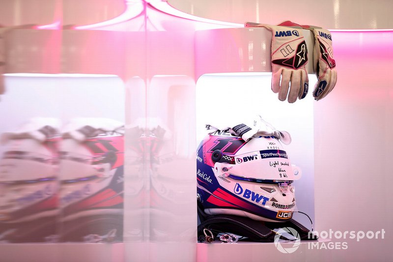 El casco de Sergio Pérez, Racing Point