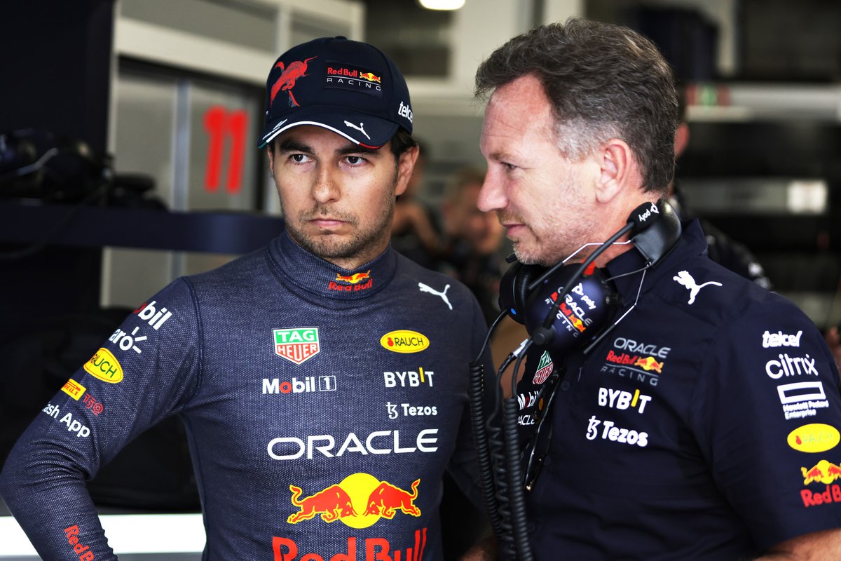 Sergio Perez, Red Bull Racing, Christian Horner, Red Bull Racing Team Principal 