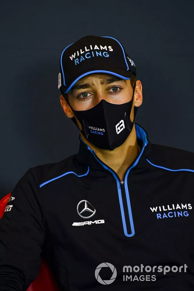 George Russell, Williams Racing,en la conferencia de prensa
