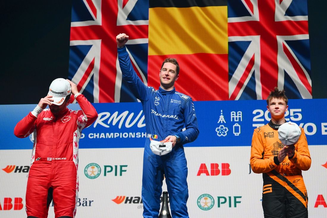 Podio: Ganador de la carrera Stoffel Vandoorne, Maserati MSG Racing, segundo puesto Oliver Rowland, Nissan Formula E Team, tercer puesto Taylor Barnard, NEOM McLaren Formula E Team.