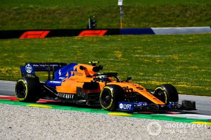 Norris después de adelantar a Ricciardo