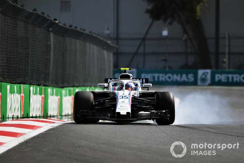 Sergey Sirotkin, Williams FW41, va al bloccaggio nelle FP2