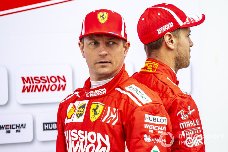 Kimi Raikkonen, Ferrari and Sebastian Vettel, Ferrari 