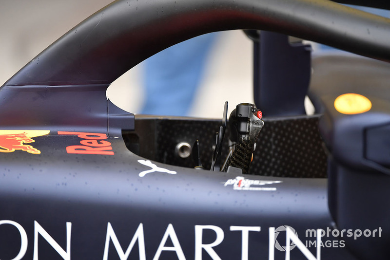 Drivers cockpit and halo on Red Bull Racing RB14