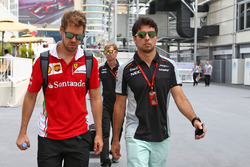 Sebastian Vettel, Ferrari con Sergio Pérez, Sahara Force India F1
