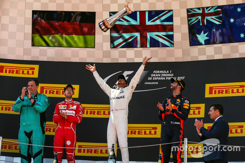 2017: 1. Lewis Hamilton, 2. Sebastian Vettel, 3. Daniel Ricciardo
