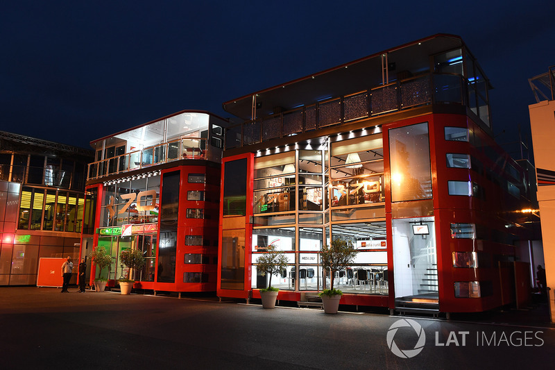 Ferrari motorhome at night