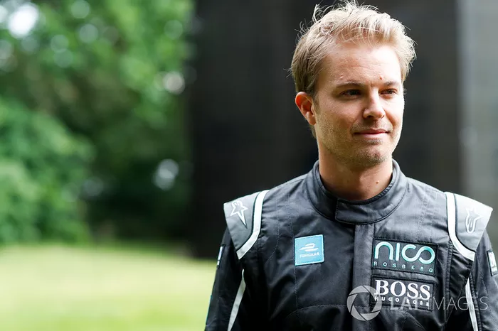 Formula 1 World Champion, Nico Rosberg with  the Gen2 Formula E car