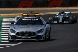 The Safety Car leads Valtteri Bottas, Mercedes AMG F1 W09