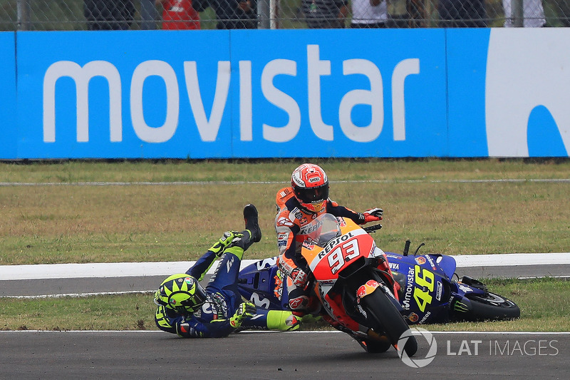 Accidente de Marc Márquez, Repsol Honda Team y Valentino Rossi, Yamaha Factory Racing