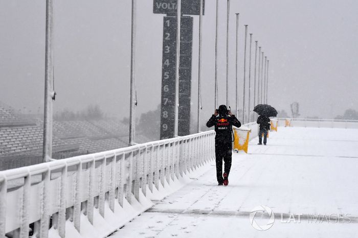 Circuit de Barcelona cubierto de nieve