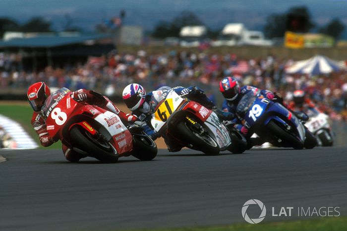 Randy Mamola, James Whitham, Niall Mackenzie en 1992
