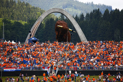 A large number of Dutch fans show their support for Max Verstappen, Red Bull Racing