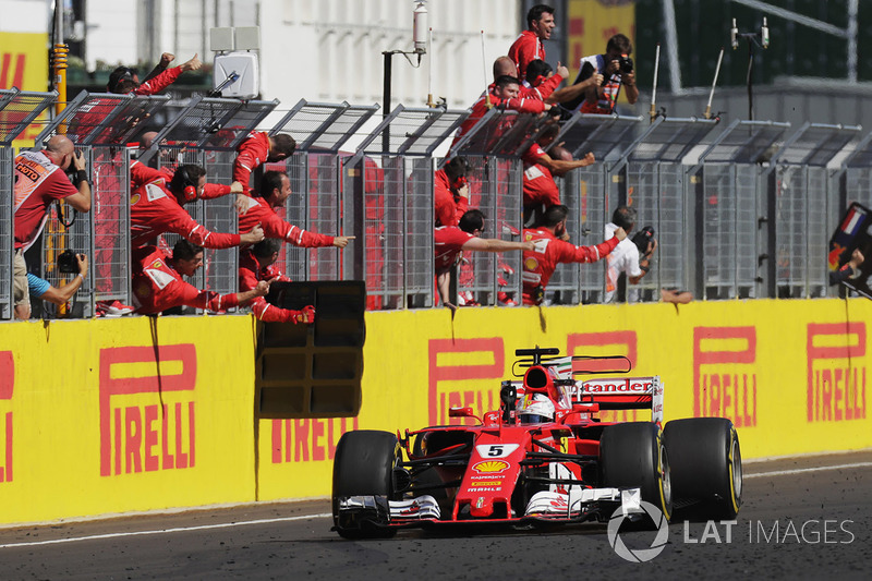 Race winner Sebastian Vettel, Ferrari SF70-H