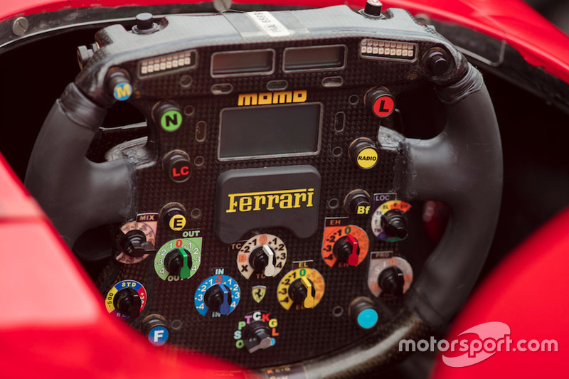 Steering wheel of the Ferrari F2001 at Ferrari F2001 at Sotheby’s New York