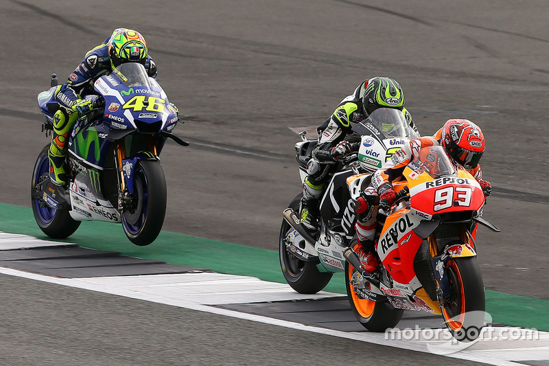 Marc Marquez, Repsol Honda Team, Cal Crutchlow, Team LCR Honda, Valentino Rossi, Yamaha Factory Raci