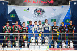 LMP2 podium: first place Gustavo Menezes, Nicolas Lapierre, Stéphane Richelmi, Signatech, second place Ricardo Gonzalez, Filipe Albuquerque, Bruno Senna, RGR Sport by Morand, third place Roman Rusinov, Alex Brundle, René Rast, G-Drive Racing