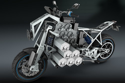 Computerdesign van STORM Wave, elektrische tourmotorfiets