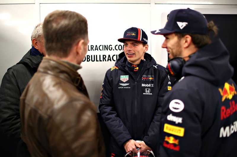 Max Verstappen, Red Bull Racing, Pierre Gasly, Red Bull Racing, Christian Horner, Team Principal, Red Bull Racing