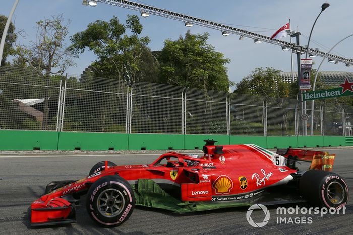 Sebastian Vettel, Ferrari SF71H, con parafina