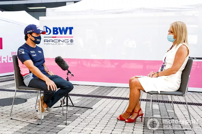 Sergio Pérez, Racing Point, entrevistado por Rachel Brookes, Sky TV 