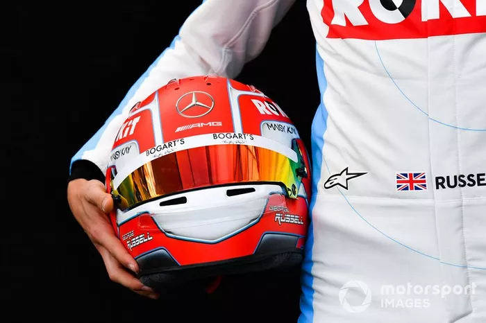 El casco de George Russell, Williams Racing 