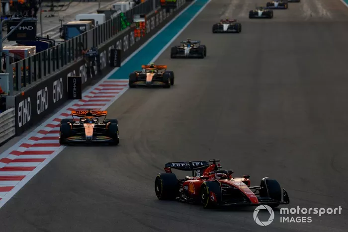 Charles Leclerc, Ferrari SF-23, Oscar Piastri, McLaren MCL60, Lando Norris